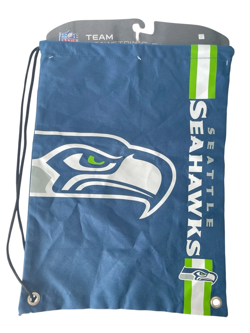 NFL Seattle Seahawks Drawstring Backpack Dual Drawstring Shoulder Strap